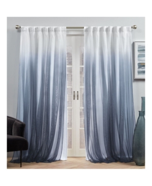 Exclusive Home Curtains Crescendo Lined Blackout Hidden Tab Top Curtain Panel Pair, 54" X 96", Set Of 2 In Blue