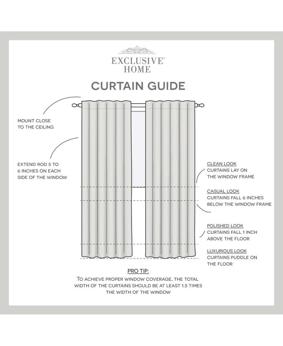 Exclusive Home Curtains Demi Light Filtering Hidden Tab Top Curtain Panel Pair, 54