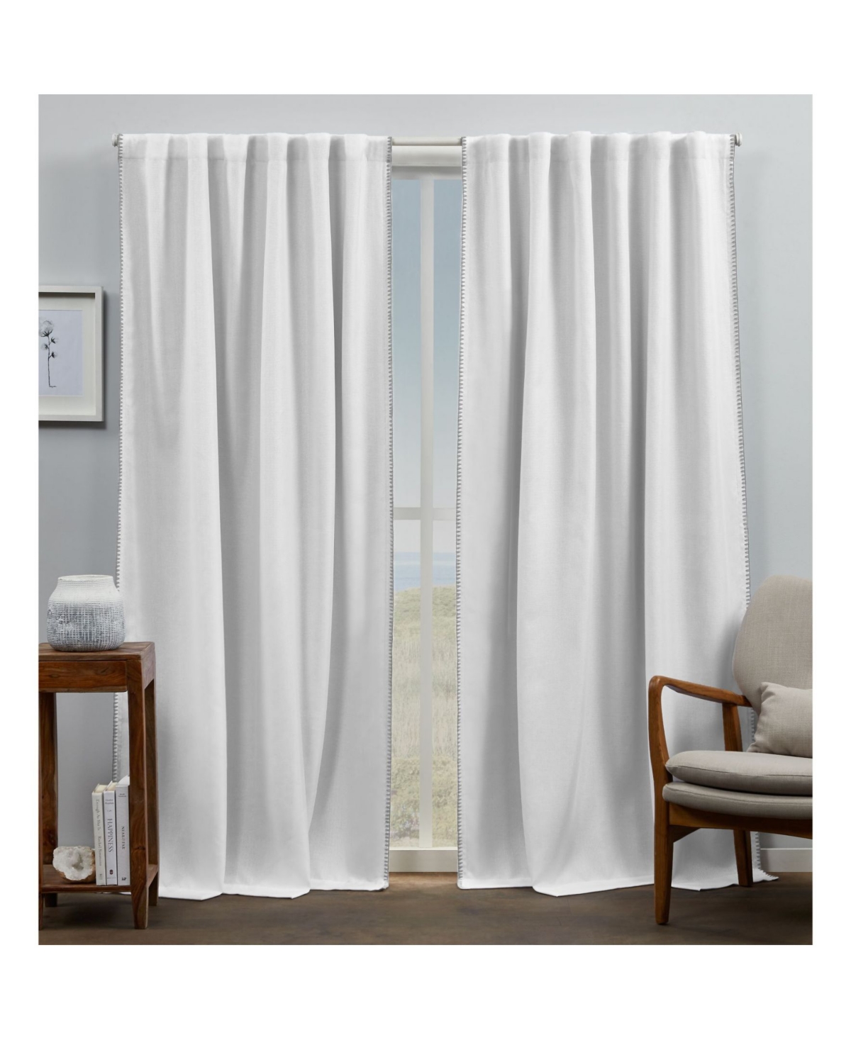 Exclusive Home Curtains Marabel Lined Blackout Hidden Tab Top Curtain Panel Pair, 54" X 96", Set Of 2 In White
