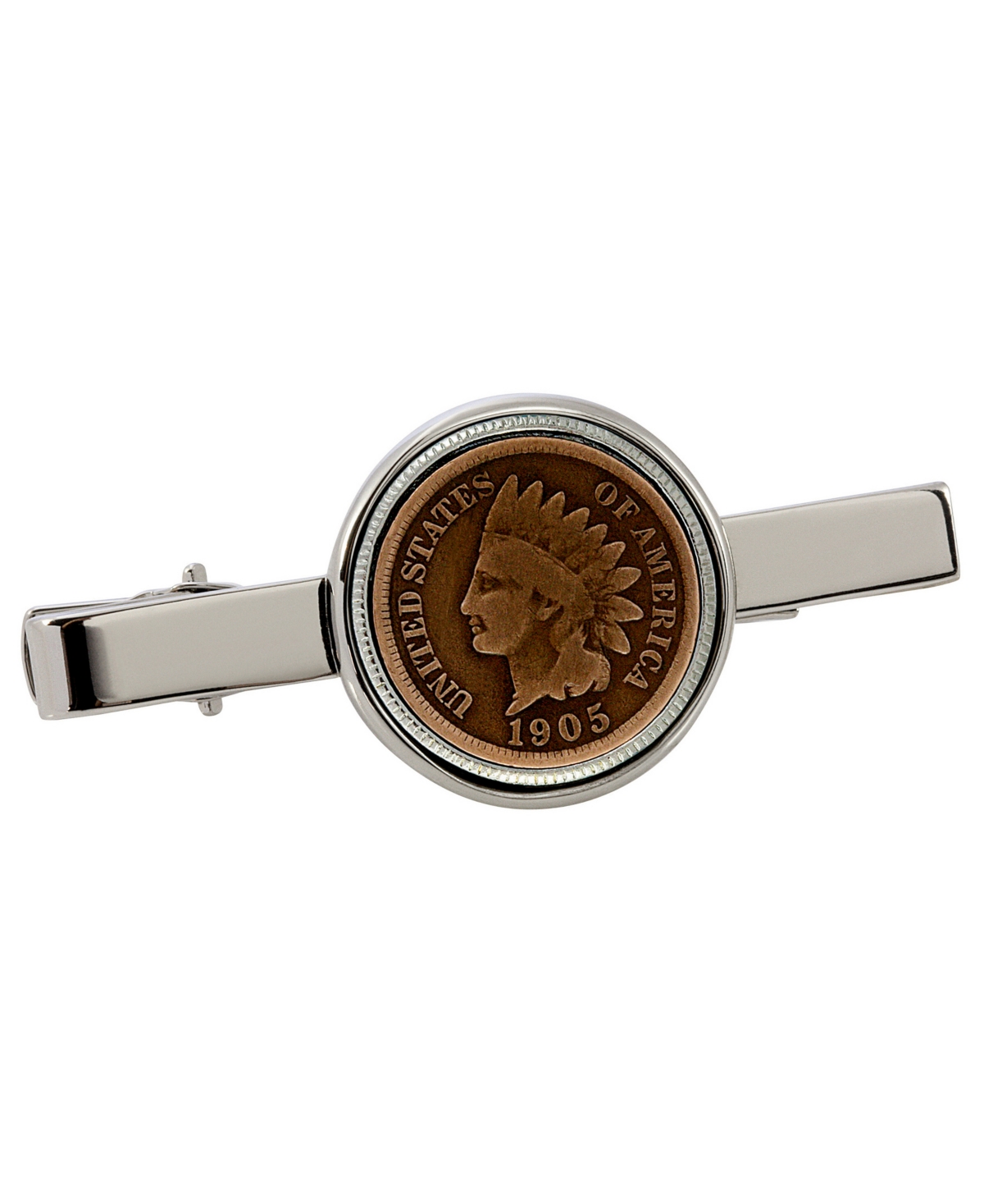 Indian Penny Coin Tie Clip - Silver