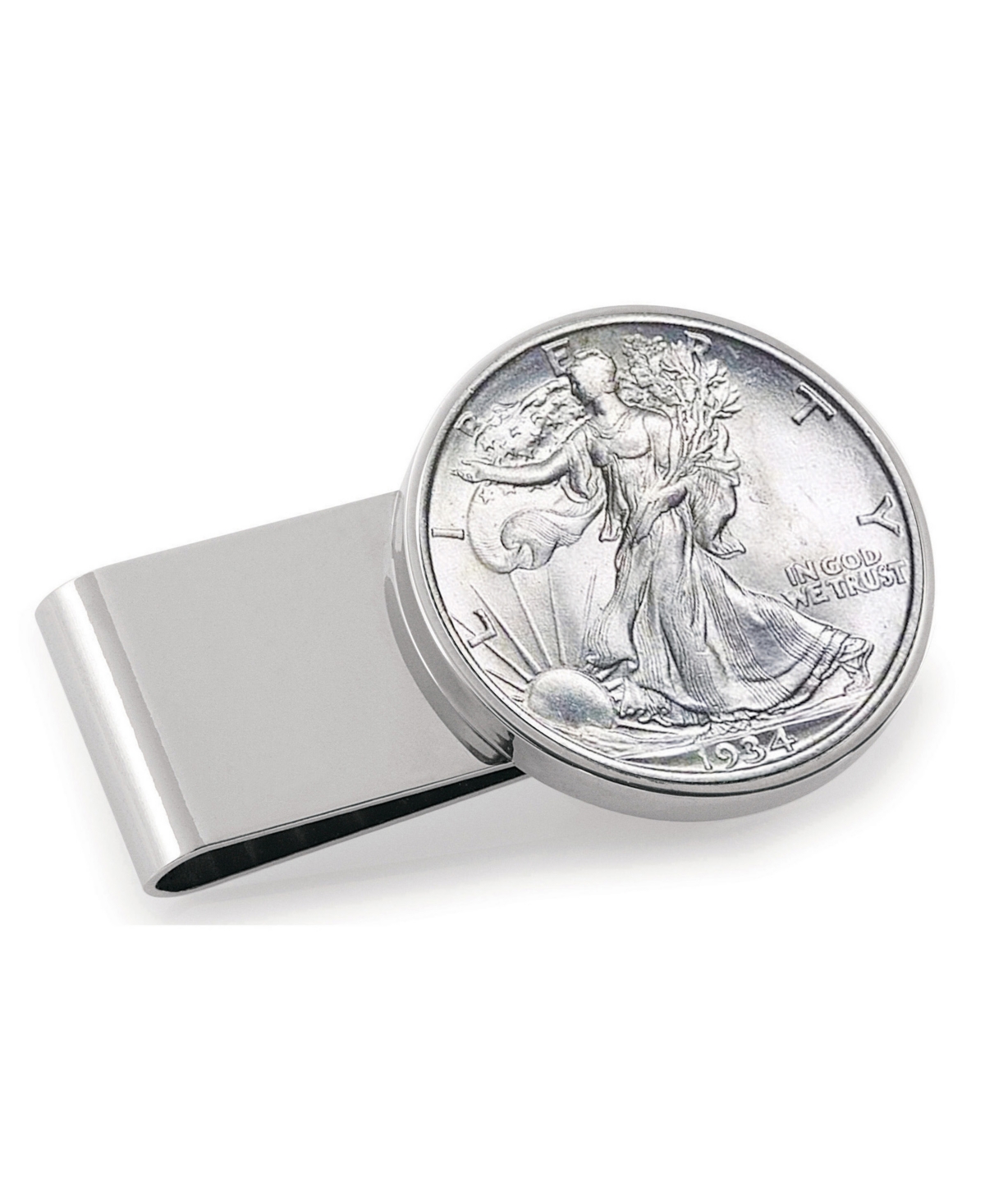 Men's American Coin Treasures Silver Walking Liberty Half Dollar Stainless Steel Coin Money Clip - Silver