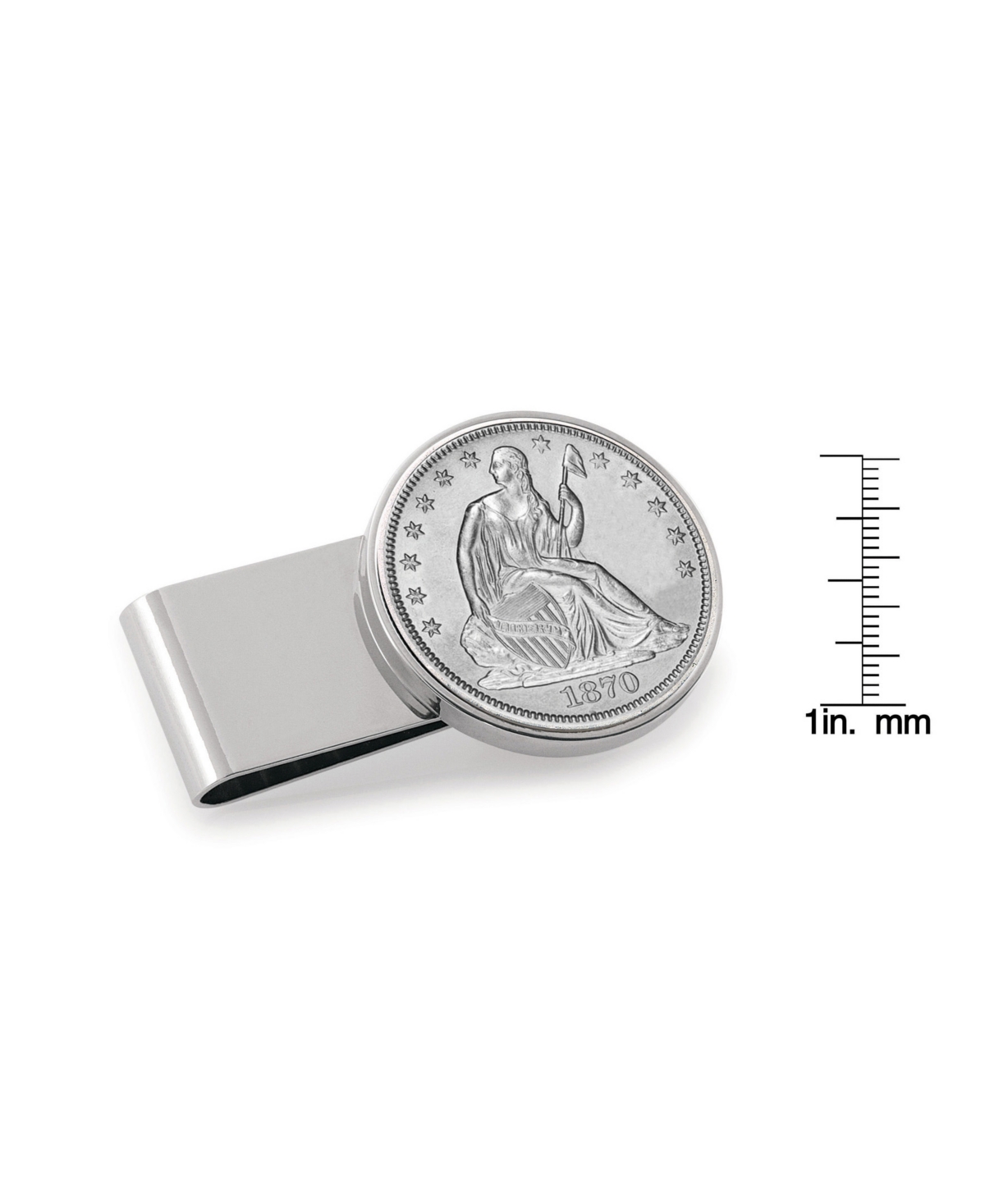 Men's American Coin TreasuresSeated Liberty Half Dollar Stainless Steel Coin Money Clip - Silver