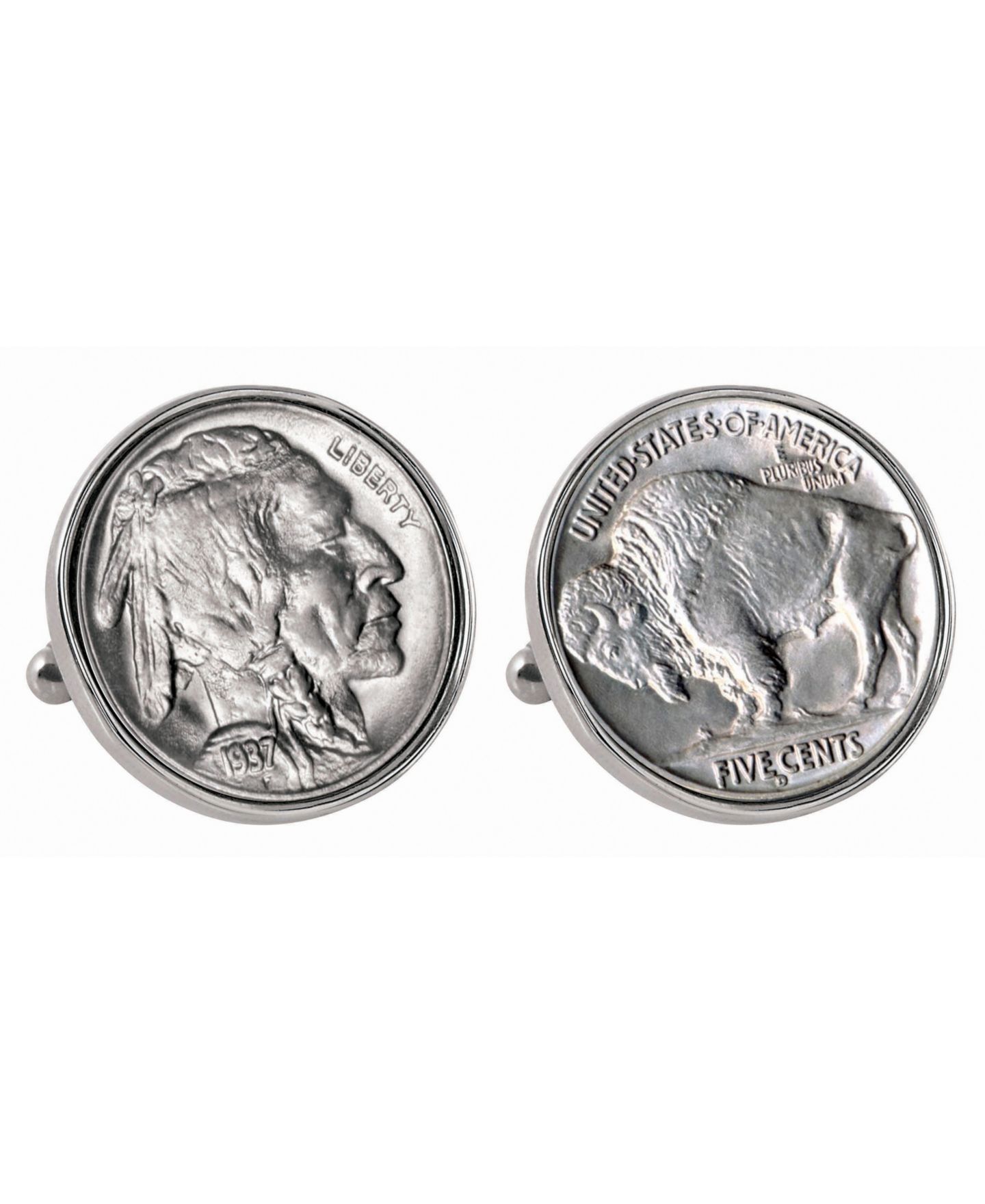 Мужские запонки American Coin Treasures Buffalo Nickel Bezel Coin Cuff Links — фото 1