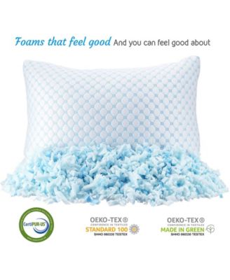 Heat and Moisture Reducing Ice Silk and Gel Infused Memory Foam 2-Pack Pillow, Standard/Queen