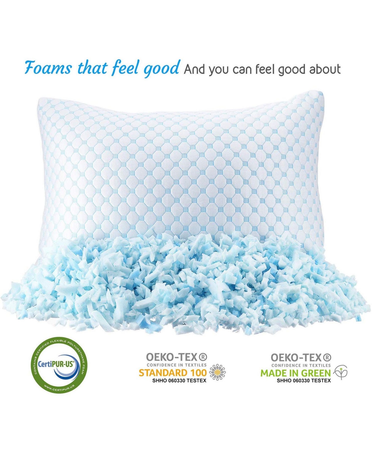 Nestl Heat and Moisture Reducing Ice Silk and Gel Infused Memory Foam 2-Pack Pillow