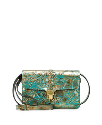 Patricia Nash Bark Leaves Bianco Leather Crossbody - Macy's