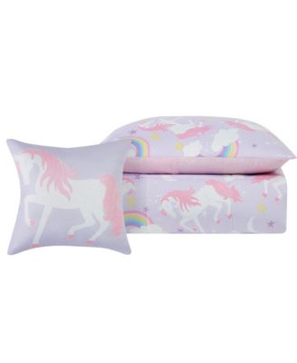 Kids Rainbow Unicorn 3-Pc. Comforter Set, Full