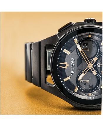 Bulova - Men's Chronograph Curv Gray Stainless Steel Bracelet Watch 44mm
