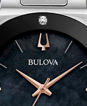 Bulova - Women's Futuro Diamond-Accent Stainless Steel Bracelet Watch 32mm