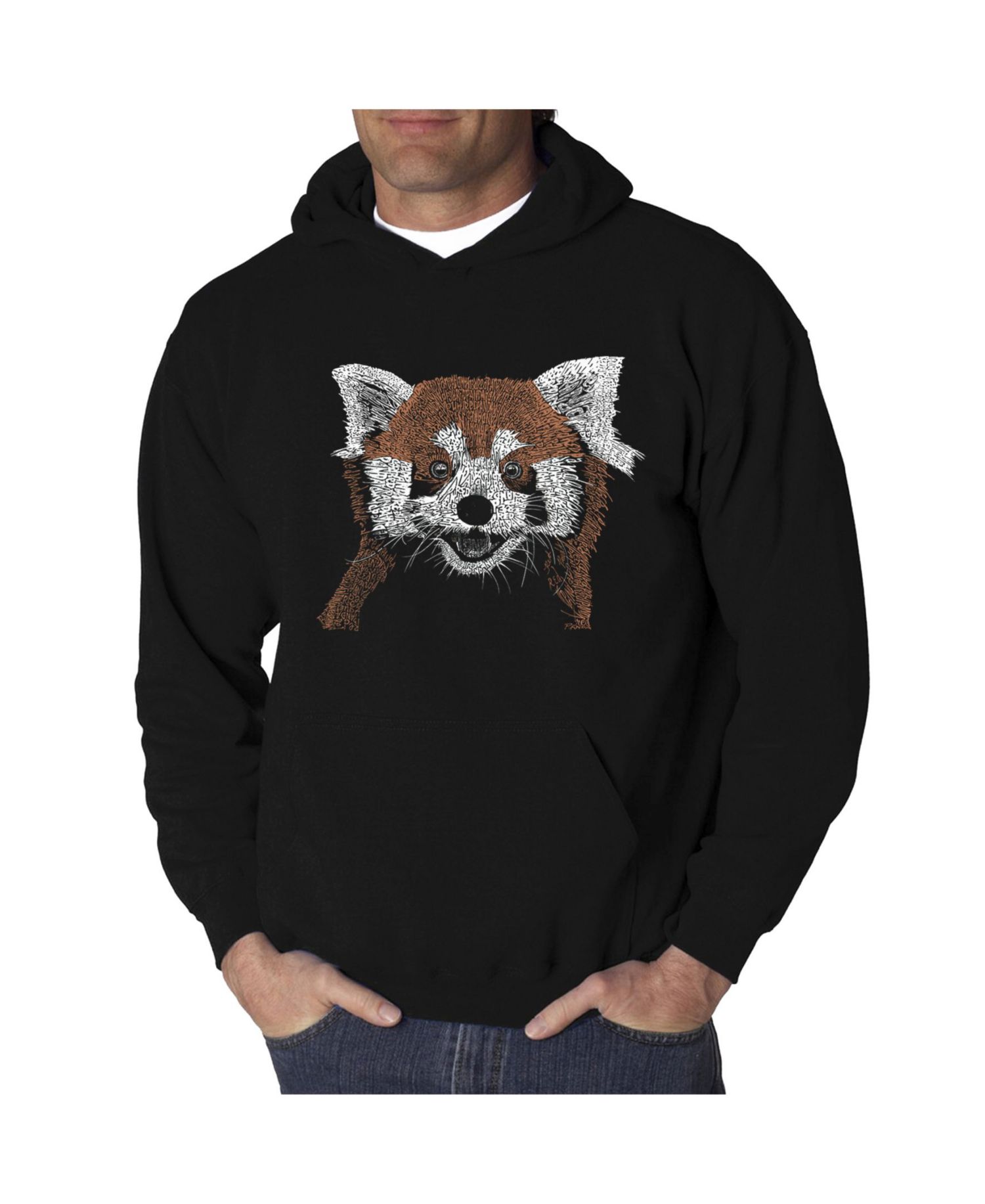 Men's Red Panda Word Art Hooded Sweatshirt
