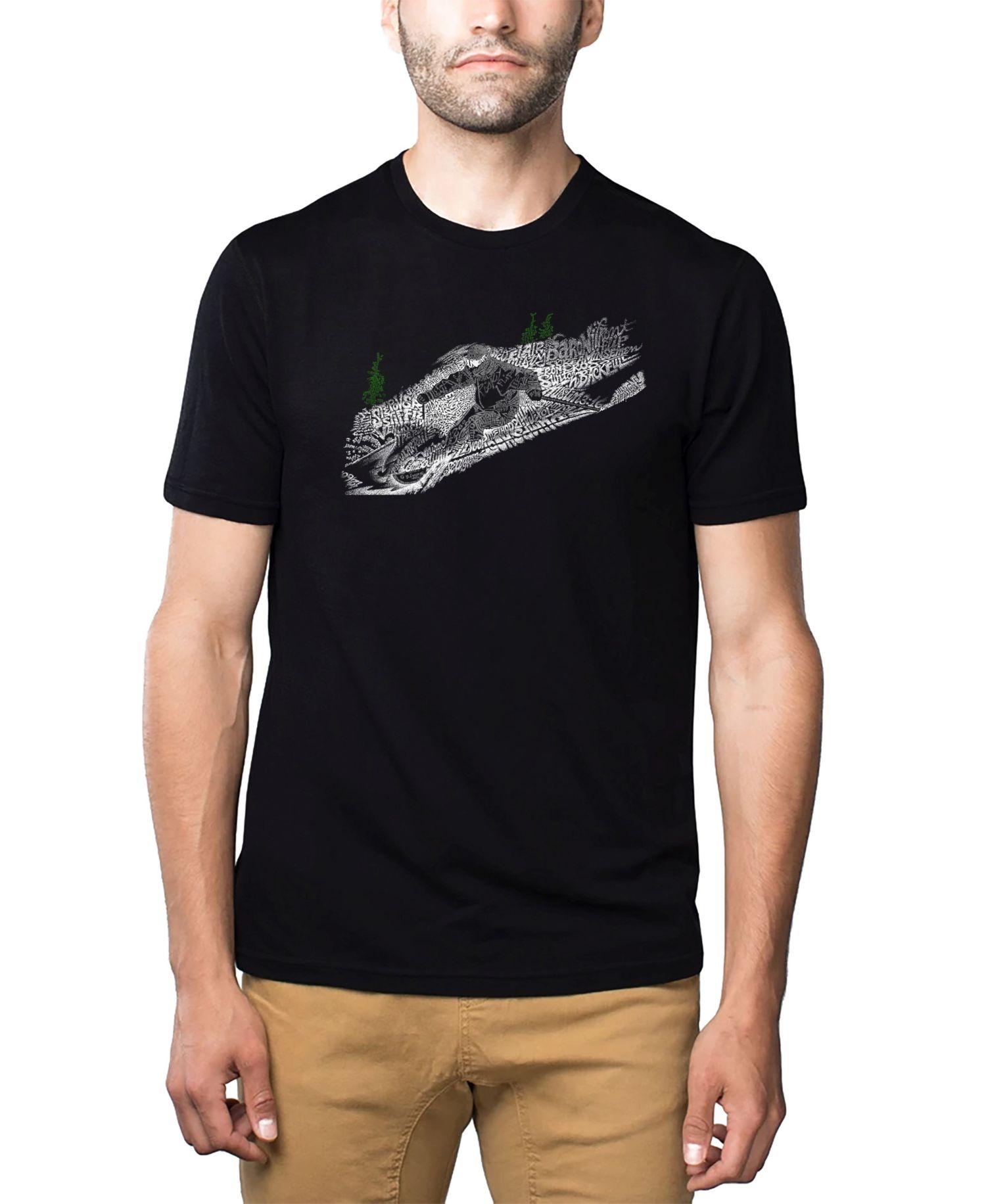 Men's Cotton/Poly Blend Word Art T-Shirt - Ski