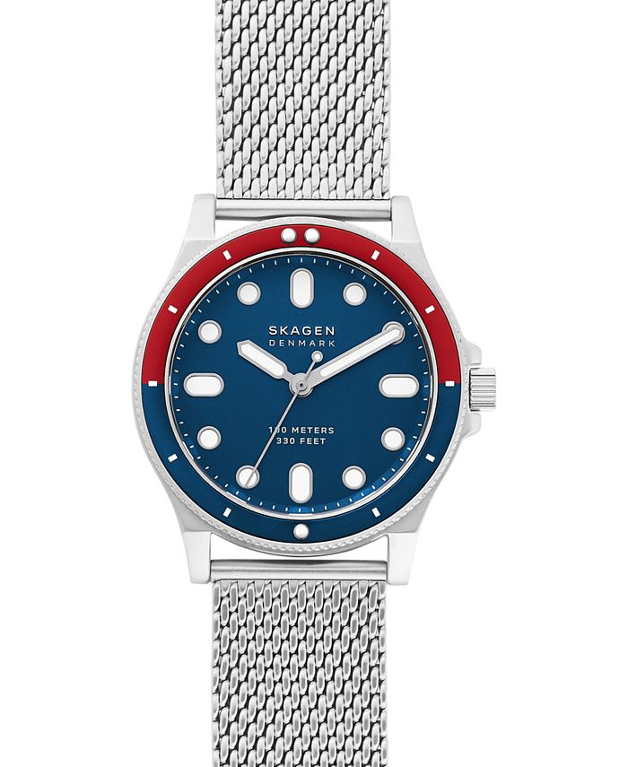 Skagen Men s Fisk Stainless Steel Mesh Bracelet Watch 42mm Macy s