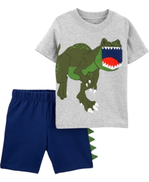 Baby Boys 2-Piece Dinosaur Pocket Tee and Short Set