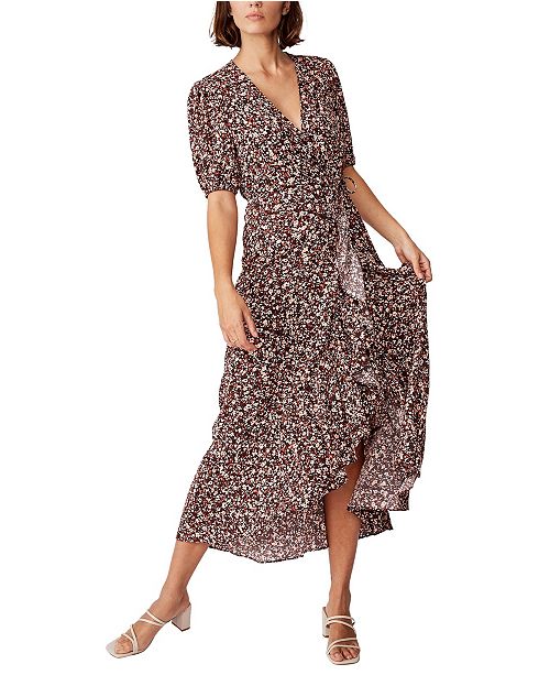 Cotton On Woven Ri Ruffle Wrap Maxi Dress Reviews Dresses