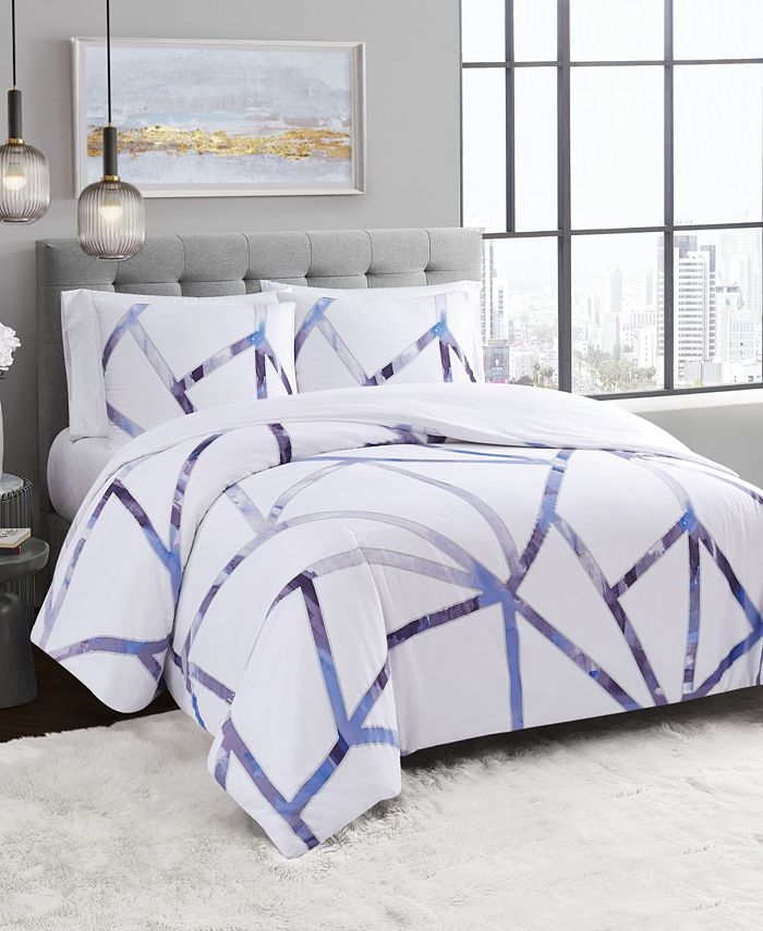 Vince Camuto Obelis Metallic, Bed Bath And Beyond White Duvet Cover King