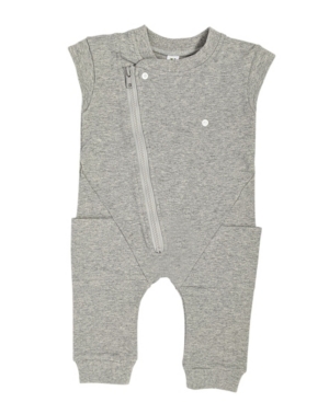 Earth Baby Outfitters Kids' Toddler And Baby Boys And Girls Organic Cotton Short Sleeve Biker Romper In Gray