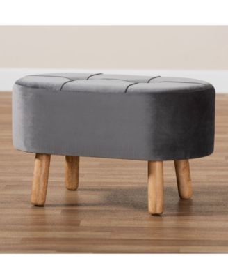Simone Mid-Century Modern Upholstered Ottoman
