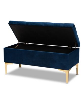 Valere Glam and Luxe Upholstered Button Tufted Storage Ottoman