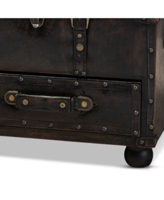 Callum Modern Transitional Upholstered 2 Drawer Storage Trunk Ottoman
