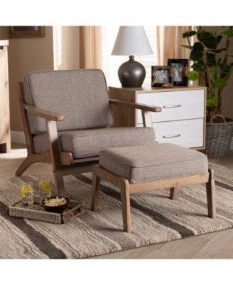 Sigrid Mid-Century Modern Armchair and Ottoman Set