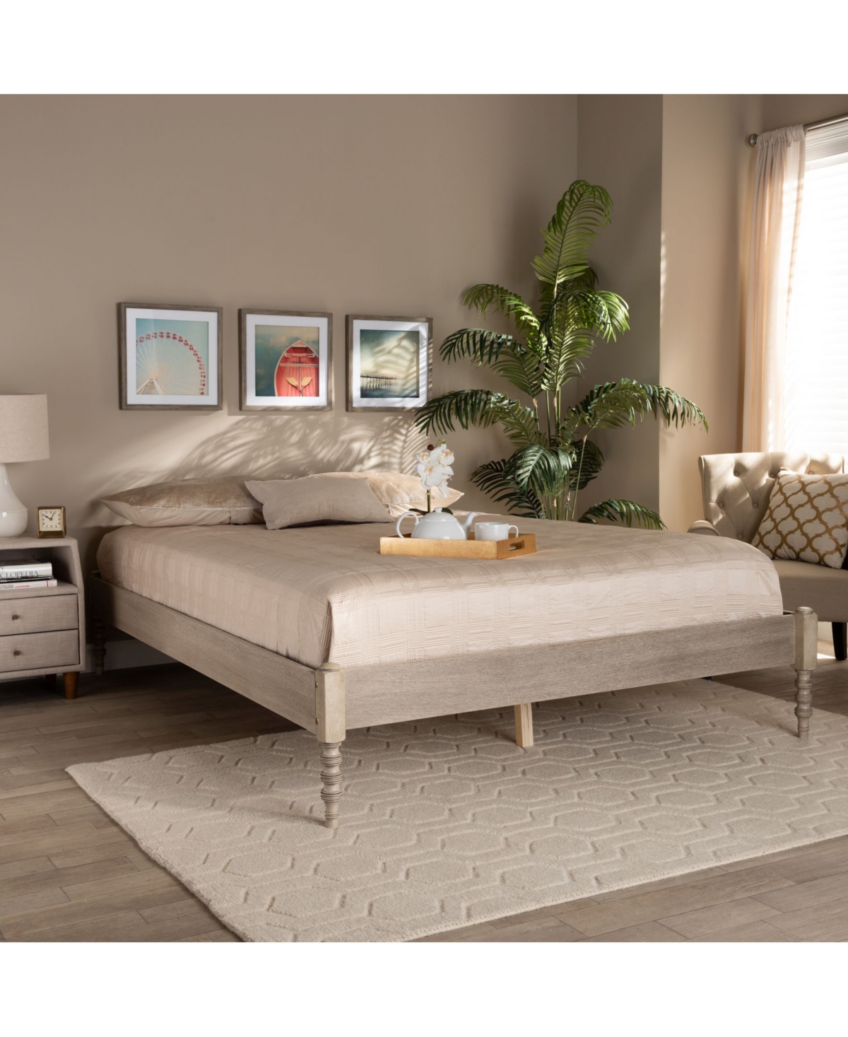 Furniture Cielle French Bohemian Size Bed Frame