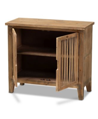 Clement Rustic Transitional 2 Door Spindle Accent Storage Cabinet