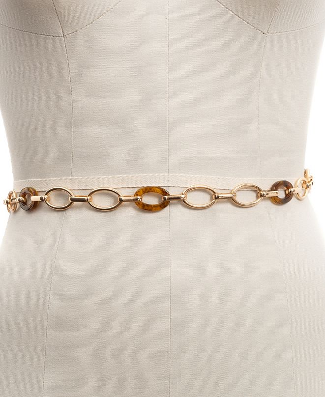 INC International Concepts INC Faux Tortoise Shell Link Chain Belt