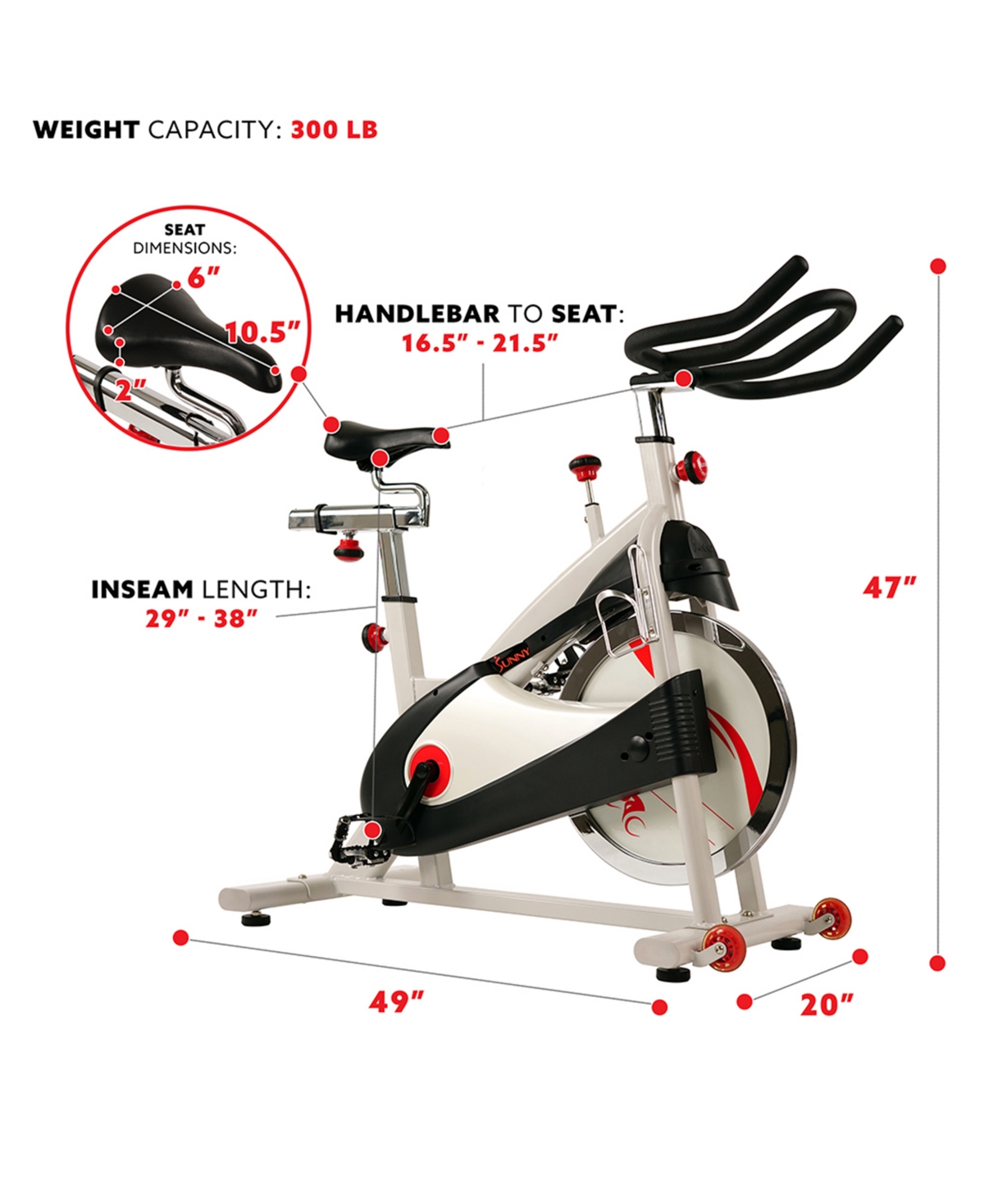 Sunny Health & Fitness Sf-B1509 Belt Drive Premium Indoor Cycling Bike