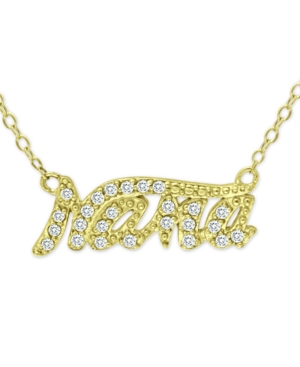 Shop Giani Bernini Cubic Zirconia "nana" Pendant Necklace In 18k Gold-plated Sterling Silver, 16" + 2" Extender, Create In Gold Over Silver