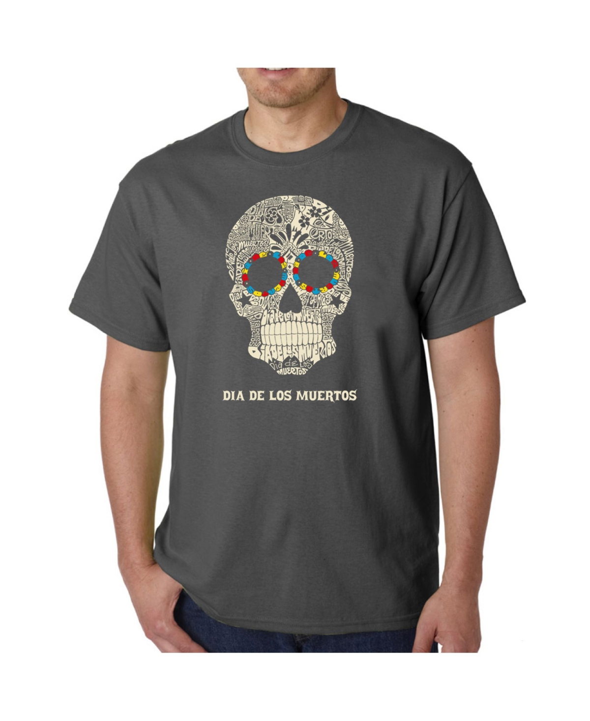 La Pop Art Men's Word Art - Dia De Los Muertos T-Shirt