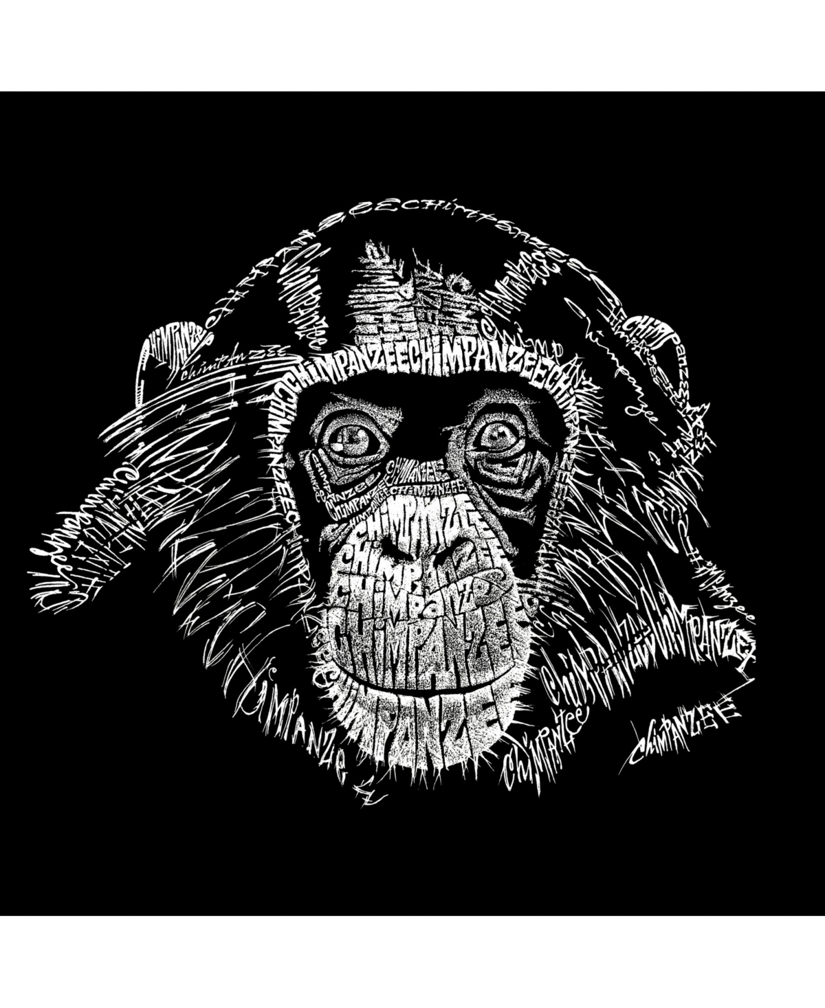 La Pop Art Men's Word Art - Chimpanzee Long Sleeve T-Shirt