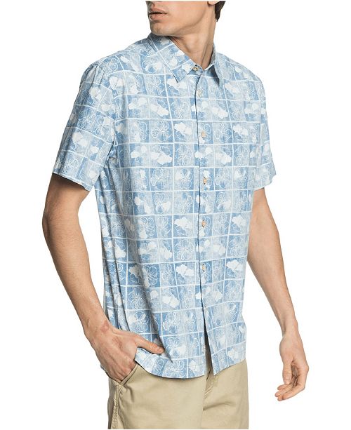 Quiksilver Quiksilver Men S Flower Block Short Sleeve Shirt