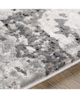 Solar SOR-2309 Charcoal 3' x 8' Runner Area Rug