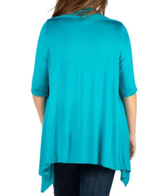 Plus Size Elbow Length Open Front Cardigan Sweater