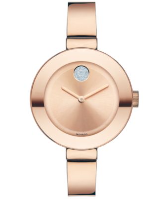 Movado Swiss Bold Stainless Steel Bracelet Watch with Rose Gold 34mm Movado BOLD Evolution 3601237 main image 4