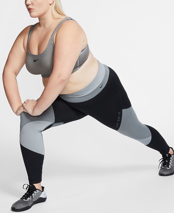 Nike One Plus Size Dri-FIT Colorblocked 7/8 Tights - Macy's