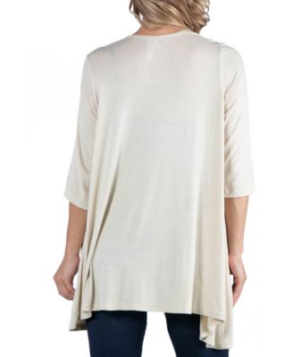 Elbow Length Sleeve Maternity Open Cardigan