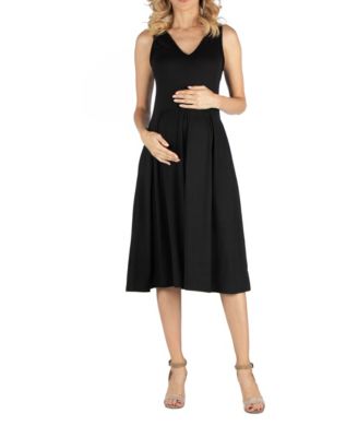 black fit and flare midi dress