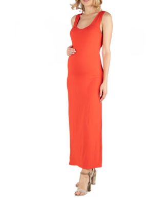 Scoop Neck Maternity Maxi Dress with Racerback Detail