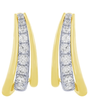 image of Diamond Two-Tone Drop Earrings (1 ct. t.w.) in 14k Gold & White Gold