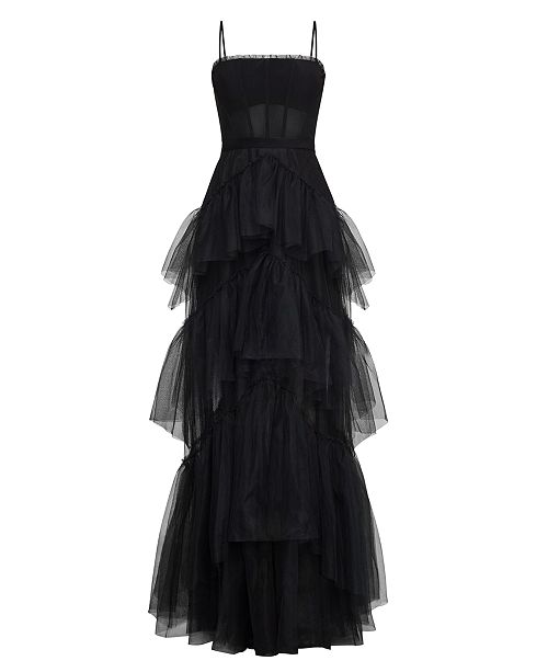 BCBGMAXAZRIA Embellished Tulle Gown & Reviews - Dresses - Women - Macy's