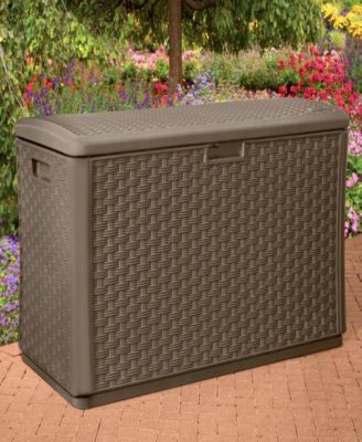 134 Gallon All-Weather UV-Resistant Outdoor Patio Storage Deck Box, Java