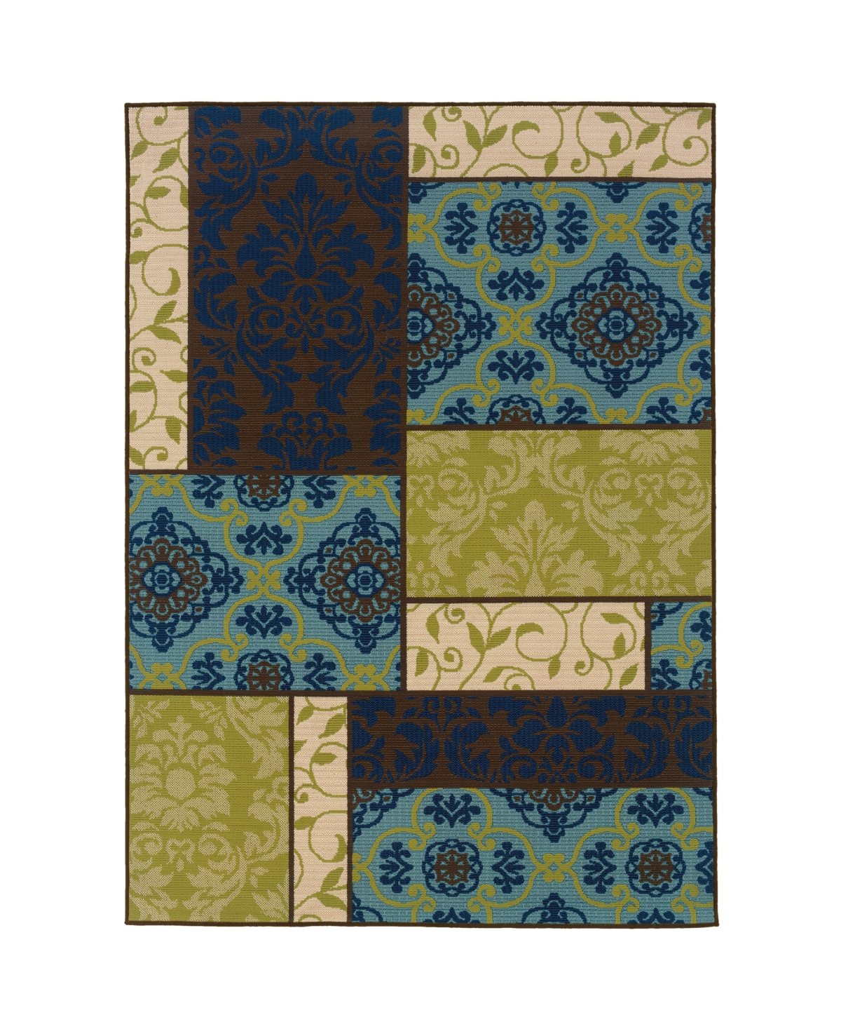 Jhb Design Bella BEL05 7'10in x 10'10in Outdoor Area Rug - Brown