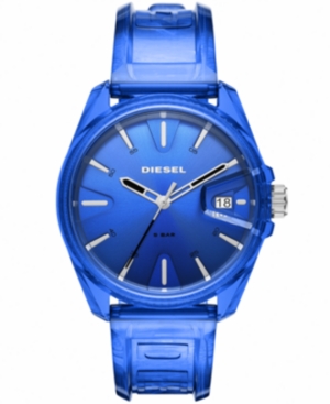 image of Diesel Unisex MS9 Blue Transparent Ployurethane Strap Watch 44mm