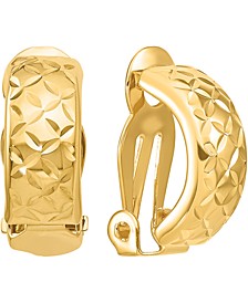 Textured Crisscross Clip-On Half Hoop Earrings in 14k Gold