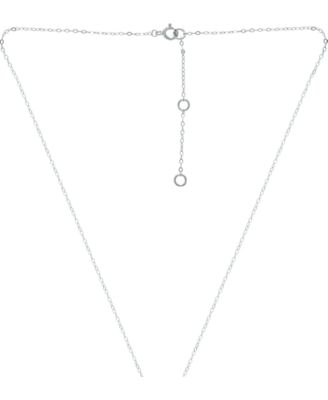Cubic Zirconia Heart Pendant Necklace in Sterling Silver, 16" + 2" extender, Created for Macy's
