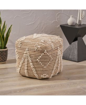 Noble House Delans Boho Ottoman Pouf - Macy's