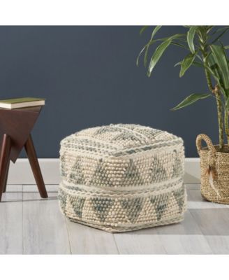 Noble House Camphor Boho Ottoman Pouf - Macy's