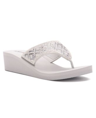 olivia miller jewel wedge flip flop