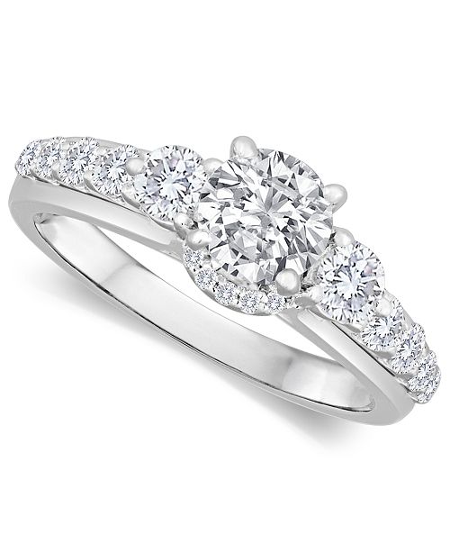 Macy S Diamond Engagement Ring 2 Ct T W In 14k White Gold Reviews Rings Jewelry Watches Macy S
